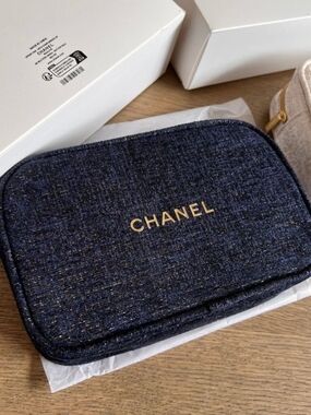 CHANEL Dark Navy Makeup Bag